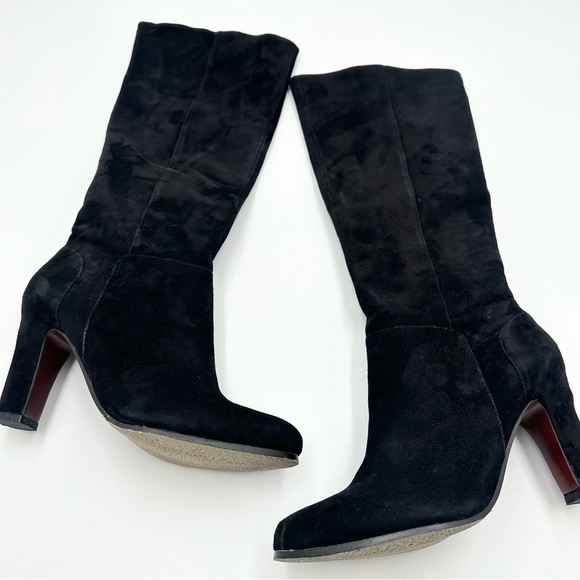 Sam Edelman Serephina Black Suede Leather Tall Heeled Boots - Picture 2 of 8